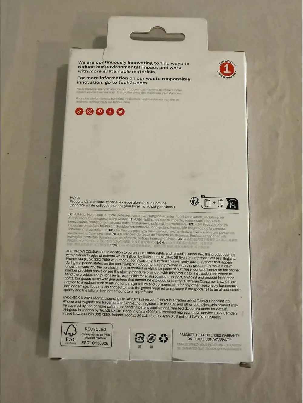 Tech 21 iPhone 15 case